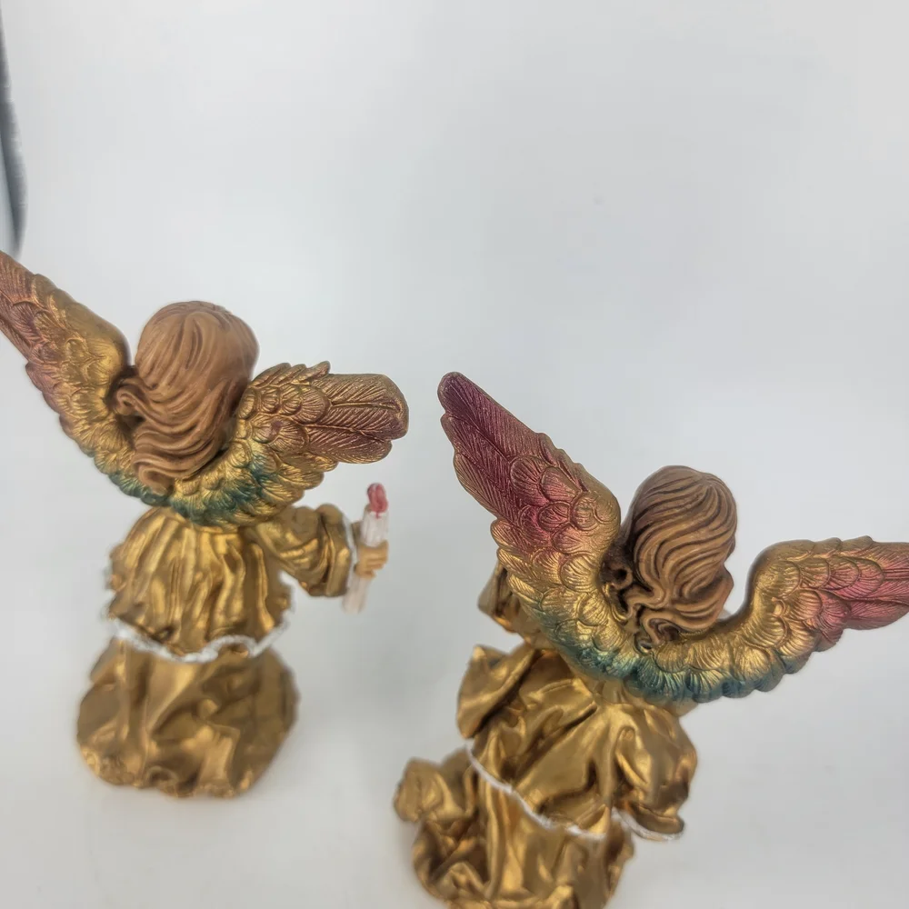 Vtg 80's Nativity Angels Gloria Angel  March‎ Angel Made In Italy Polyresin 5.5